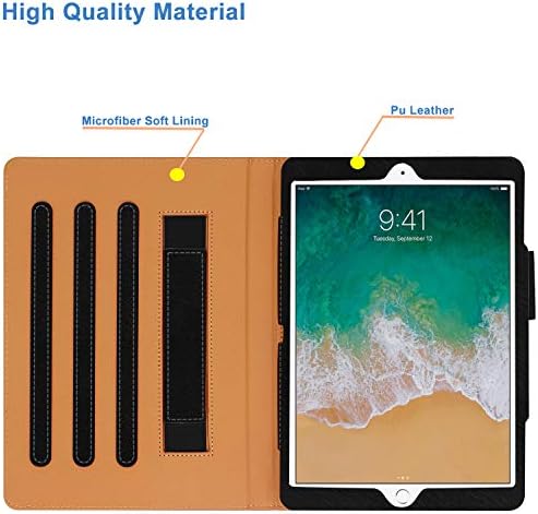 מארז הדור ה -9/8 של ה- iPad, iPad 10.2 מקרה 2021/2020 עם מחזיק עיפרון - מעמד רב זווית, רצועת יד, שינה