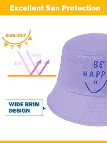 ילדים דלי כובע חיוך פנים קיץ שמש הגנת חוף כובע רחב שולי כותנה דיג דלי שמש כובעי לילדים בני בנות