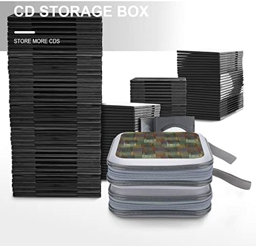 תקציר דפוס גראנג 'עממי תקליטור CD פלסטיק מחזיק ארנק DVD פלסטיק תיק מארגן אחסון נייד לנסיעות ביתיות לרכב