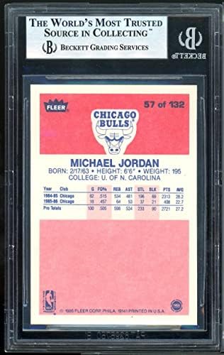 כרטיס טירון של מייקל ג'ורדן 1986-87 Fleer 57 BGS 9