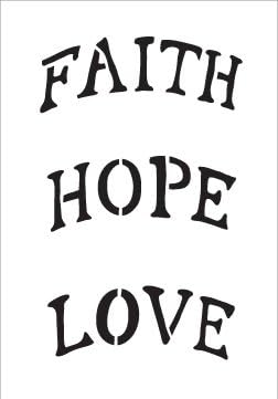 אמונה מקווה אהבה סטנסיל על ידי סטודיו12 / קמור קישוט גודל מילת אמנות-לשימוש חוזר מיילר תבנית / ציור,