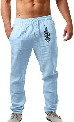 מכנסיים מיאשוי לגבר גברים של אופנה מזדמן מודפס כיס תחרה עד מכנסיים גדול גודל מכנסיים 6 זיכרון קצף