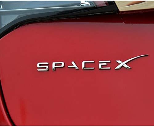 מדבקות SpaceX 3D מכונית מתכת אחורית סמל תא המטען מדבקות מדבקות מדבקות טסלה תואמות דגם S דגם 3 דגם x
