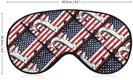 דגל אמריקאי פטיש כריש שינה עין עין צל גוון עם רצועה מתכווננת כיסוי עיניים לנסיעת מטוס