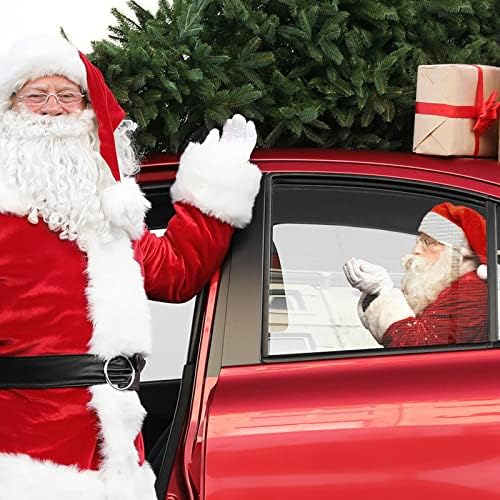 מדבקות חלון רכב שקופות של סנטה חצי מדבקות חלון מכונית חג המולד מדבקות לחג קישוט נופש נייר דבק עצמי שריטות
