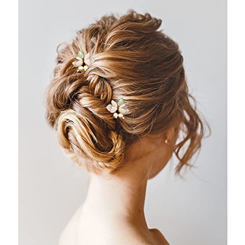 אלגנטי סיכות עם פרח ופנינים דקורטיבי שיער קליפים לנשים פרח בובי סיכות לחתונה רשמית ארוחת ערב ומסיבה