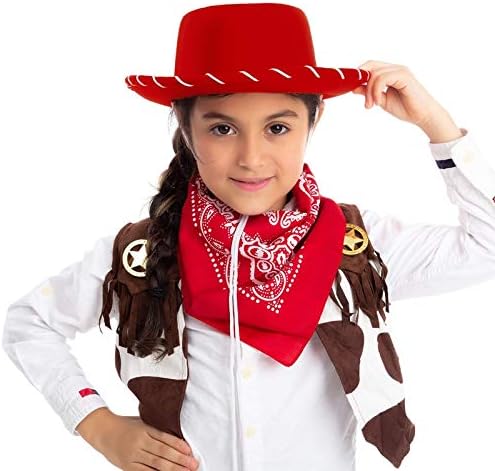 כובע כלה של דמיין אבזרי ילדים אדום 1 PC קישוטי קישודים למסיבה לחופשה למסיבת קאובוי מפלגת קאובוי כובעי
