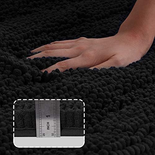 טורקיז ללא החלקה של שניל סיבי סיבי חדר אמבטיה שטיח אמבטיה שחור שחור שחור ארוך במיוחד שטיח אמבטיה 47