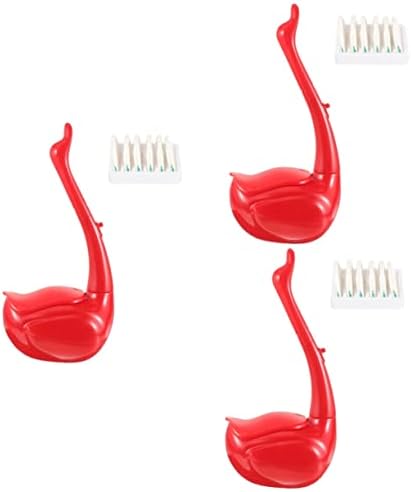 Zerodeko 3PCS מברשת אסלה יצירתית סט פלסטיק החלף אדום