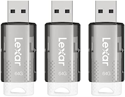 Lexar® Jumpdrive® S60 כונני פלאש USB 2.0, 64GB, חבילה שחורה של 3 כונני פלאש
