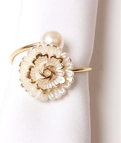 ZHUHW 12 יחידות/טבעת מפיות חתונה מלון מפיות שולחן אבזם אבזם טבעת מפית פרח פרח