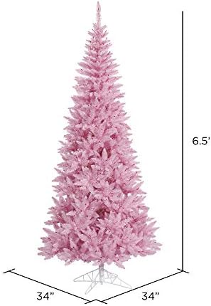 Vickerman 4.5 'עץ חג מולד מלאכותי של פירוס ורוד, אורות LED דו -מוארים ורודים - עץ חג המולד פו אשוח -