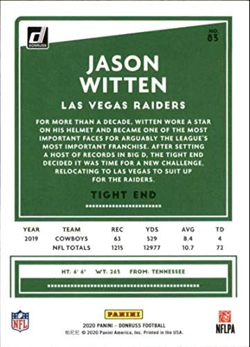 2020 דונרוס 83 ג'ייסון ויטן לאס וגאס ריידרס NFL כרטיס כדורגל NM-MT
