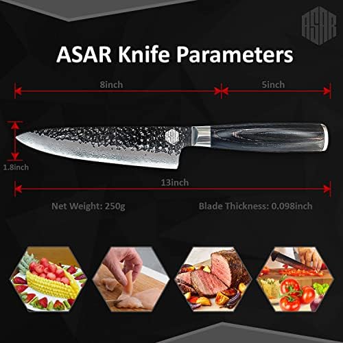 סכין שף אסאר - סכין מטבח יפנית בגודל 8 אינץ