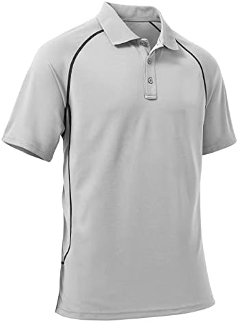 חולצת פולו לגברים של יוקייצ'ן שרוול קצר שרוול קלאסי מתאים חולצות גולף עם עיצוב תפרים