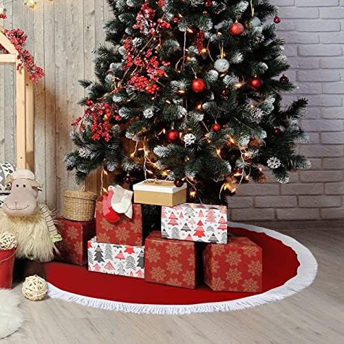 חצאית עץ חג המולד של דוב הר דוב קישטור עץ חג המולד קישוטי ציצית לקישוטים למסיבת חג 30/36/48 אינץ '