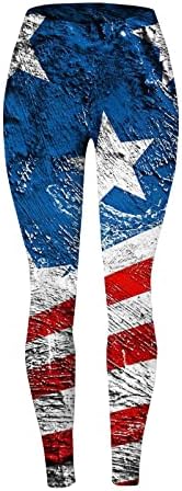 דגל אמריקאי פטריוטי פטריוטי לבקרת בטן לנשים כוכבים פטריוטיים פסים מכנסיים רץ ספורטיבי אימון ספורטיבי
