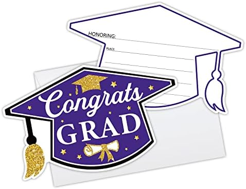 25 PCS כרטיסי הזמנה לסיום סיום עם מעטפות לתארים מתקדמים - 2023 ציוד מסיבות סיום - חגיגת תואר שני באוניברסיטת