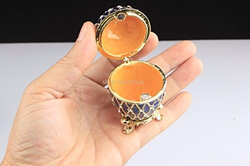 Znewlook Crystal Crystal משובצת ביצה בצורת תכשיט טבעת טבעת קופסא מתנה קופסת שרשרת קופסת תכשיטים בצורת