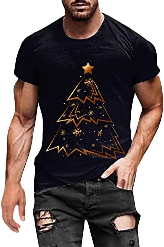 Wybaxz 2022 גברים חג המולד סתיו חורף שרוול קצר מזדמן חג המולד 3d מודפס חולצות אופנה חולצה עליונה חולצה