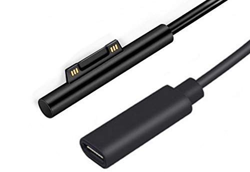 משטח USECL מתחבר לכבל טעינה USB-C 65W תואם ל- Microsoft Surface Go. Pro 7/6/5/4/3, ספר השטח 1/2, מחשב