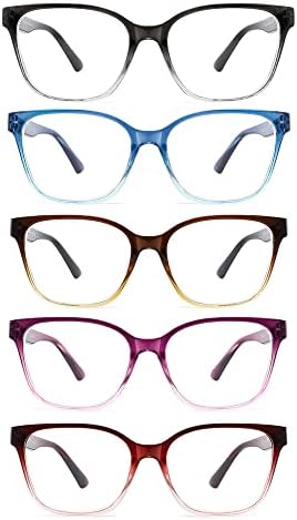 אוסלוב 5 זוגות קריאת משקפיים שיפוע צבע באיכות קוראי עם נוחות אביב ציר עבור גברים נשים