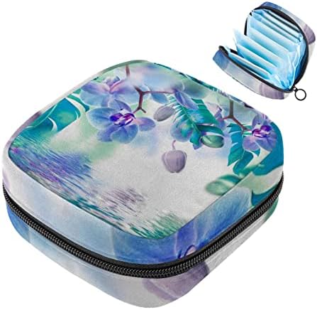 שקית אחסון מפיות סניטרית, שקית כרית, כיס כרית, תיק איפור קטן, דפוס נוף של צמח פרחים צבעוני