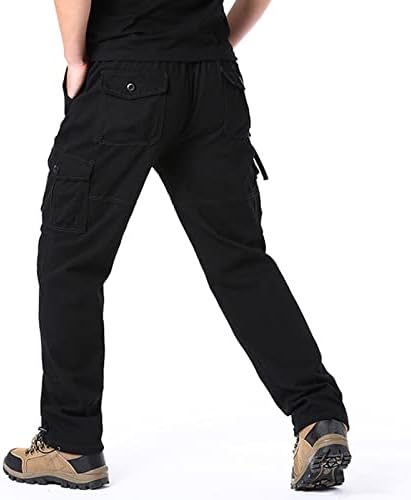 מכנסי זיעה לגברים עם כיסים אחוריים אופנה אופנה מזדמנת רוכסן רב -כיס אבזם מכנסי מטען מכנסיים מכנסיים