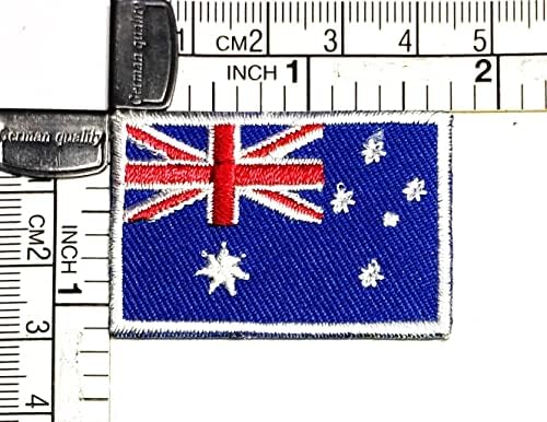 קליינפלוס 3 יחידות. 1.1 על 1.6 אינץ'. מיני אוסטרליה דגל רקום תיקון ברזל על לתפור על לאומי סמל תיקון