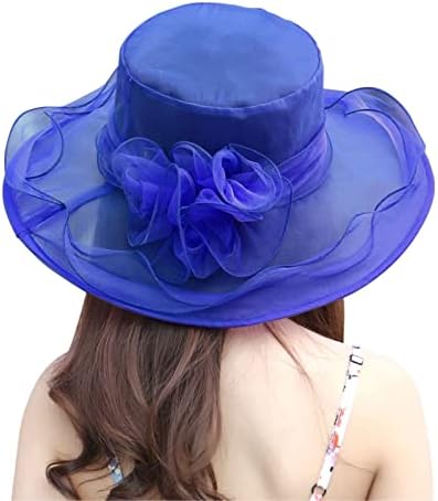 Uangkou נשים כובע חתונה קיץ גבירותי Cloche מסיבת תה כלה כלה כובע כובע וינטג 'אורגנזה מסיבת תה מרתק כובע