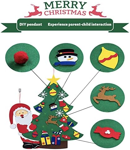 עץ חג המולד לבד עשה זאת בעצמך לילדים, קישוט תלוי על קיר 3.3 רגל, לפעוטות, אינטראקציה בין הורה לילד ניתנת