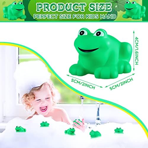 24 יחידות גומי צפרדעים חריקה וצף ירוק צפרדע גומי אמבט צעצוע תינוק מקלחת שחייה אמבטיה צעצועי מקלחת צפרדעים