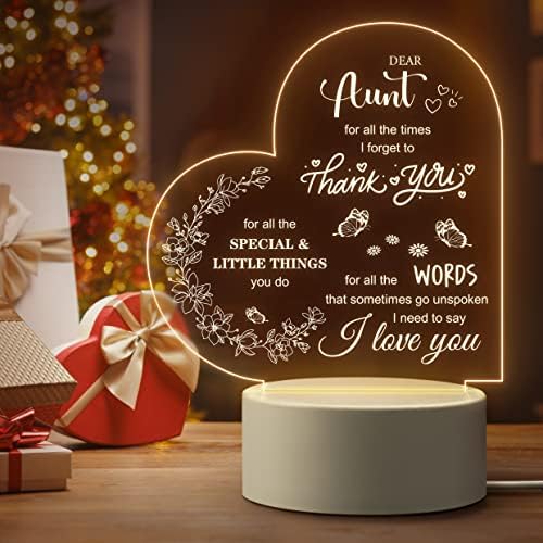 מתנות דודה קווינטיר, מתנה לדודה מאחיינית, מתנות יום הולדת לדודה ייחודית מנורת לילה עם יו אס בי, רעיון