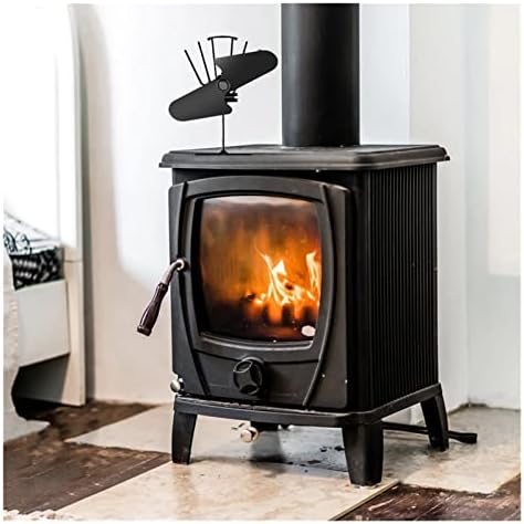 שחור 2 להבים חום מופעל תנור מאוורר יומן עץ צורב אקולוגי מאוורר שקט אנרגיה חיסכון בית יעיל חום הפצה מאוורר