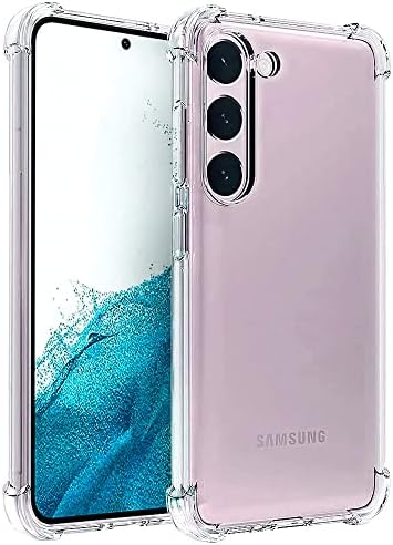 Aozuoton למארז Samsung Galaxy S23, Case Galaxy S23, גביש אטום זעזועים קליל סיליקון רך TPU מכסה טלפון