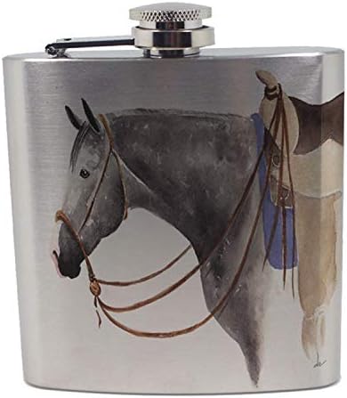 מקרי שמש מנומר אפור רבעון סוס אמנות על ידי דניס כל נירוסטה משקאות כיס בקבוקון