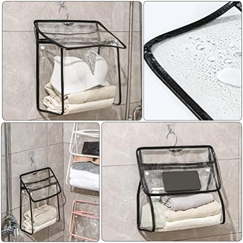 Zerodeko Bthing Margenizer תיק אחסון בחדר מקלחת עם וו מתכת צלול חדר אמבטיה תיק תליה תיק איפור קוסמטי