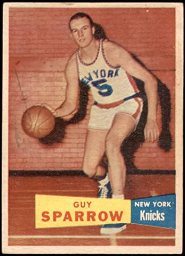 1957 Topps 38 Guy Sparrow New York Knicks VG Knicks אוניברסיטת דטרויט מרסי