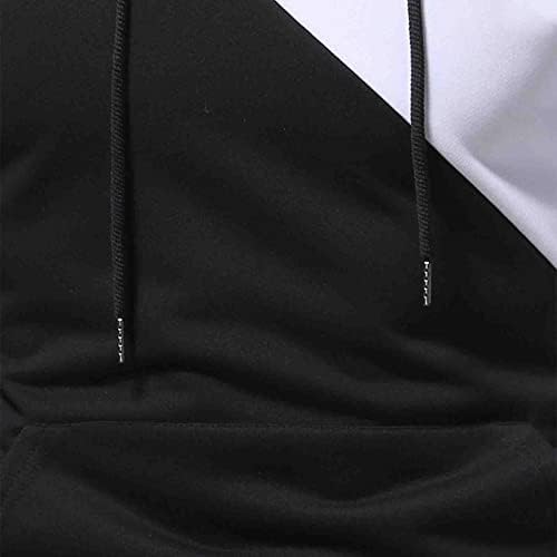מעילי ברדס XZHDD לגברים, סתיו חורף בלוק בלוק טלאי טלאים סווטשירטים אימון ספורט קפוצפונים מזדמנים קפוצ'ונים