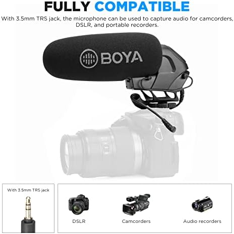 Boya by-BM3032 מקצועי חיצוני במיקרופון מצלמה עבור DSLR מצלמות וידיאו אנדרואיד טלפון סמארטפון אייפון