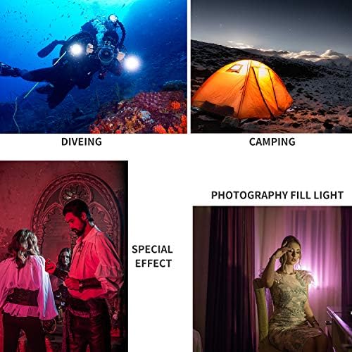 תאורת וידאו של SUPTIG צלילה אור אורות מתחת למים 72 נורות LED תואמות עבור GoPro Canon Nikon Pentax Panasonic