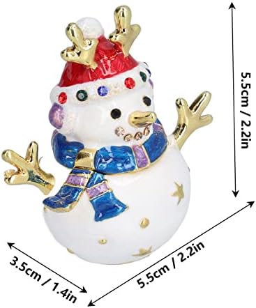 קישוטי איש שלג של PlplaOO, פסל של איש שלג מעודן לחג המולד, פסלון של שלג של שלג ריינסטון חמוד, פסל של