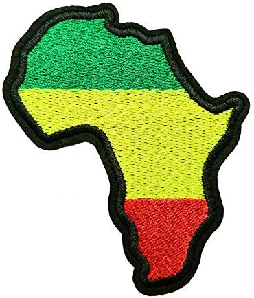 דגל אפריקני של כלוריז פאן אפריקה אפריקה מפה ברזל על טלאי שחור שחור שחור חומר אנטי בגדים גזענים מעיל
