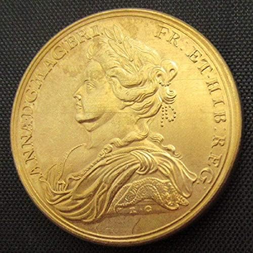 מטבעות זהב בריטים 1713 עותק זר מטבעות זיכרון מצופים זהב