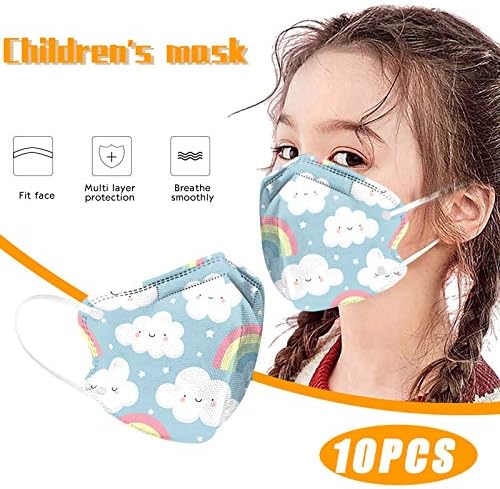 מסכת פנים חד פעמית של ג ' מטרי 10 יחידות לילדים, מסכות הדפסה חמודות כיסוי פנים מסכה נוחה לנשימה לילד