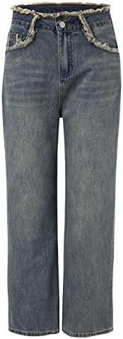חדש כיוון על מכנסיים כחול ג ' ינס נשים ישר צינור רופף קיץ מראה חדש סקיני גבוהה מותן רחב רגל רצפת 18