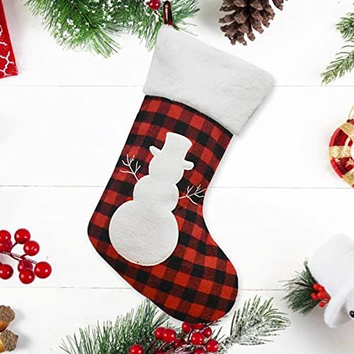 חג המולד גרבי קישוט אספקת חג המולד עץ פתית שלג דפוס שחור אדום חג המולד גרבי ילדים של תיק סוכריות תיק