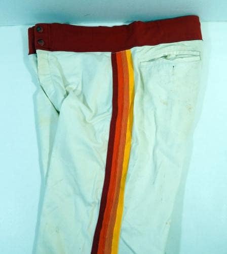 1976 יוסטון אסטרוס משחק משומש במכנסיים לבנים 46-24 DP24389 - משחק משמש מכנסי MLB