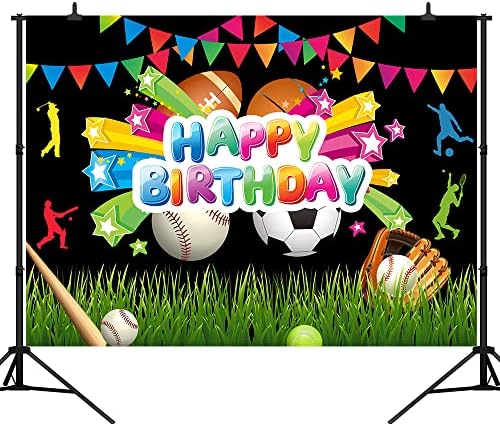 קפיסקו ילד ספורט יום הולדת רקע כדורסל בייסבול כדורגל כדורגל טניס שמח 1 יום הולדת ספקי צד קישוטי באנר