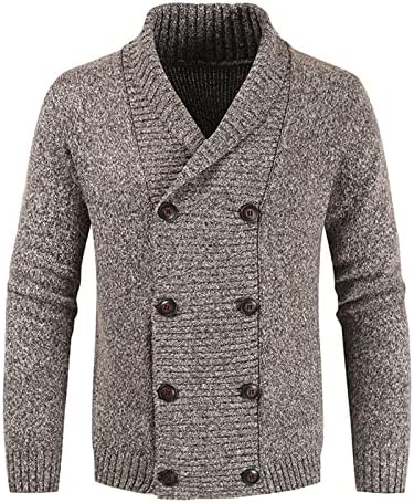 Oioloy פתוח קדמי בצבע אחיד סוודרים גברים נגד צוואר כפתור מצויד קדמי לבוש חיצוני בחורף סרוג אופנה נעימה